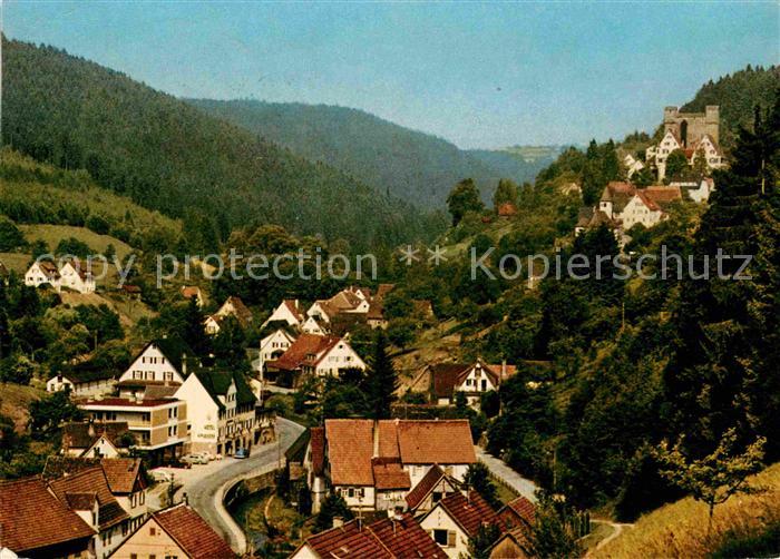 Berneck Altensteig Ortsansicht mit Gasthof Pension Waldhorn Luftkurort im Schwar