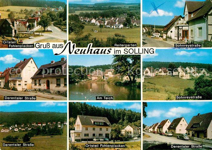 Neuhaus Solling Fohlenplacken Strassenpartie Teich Reitergarten Siedlung