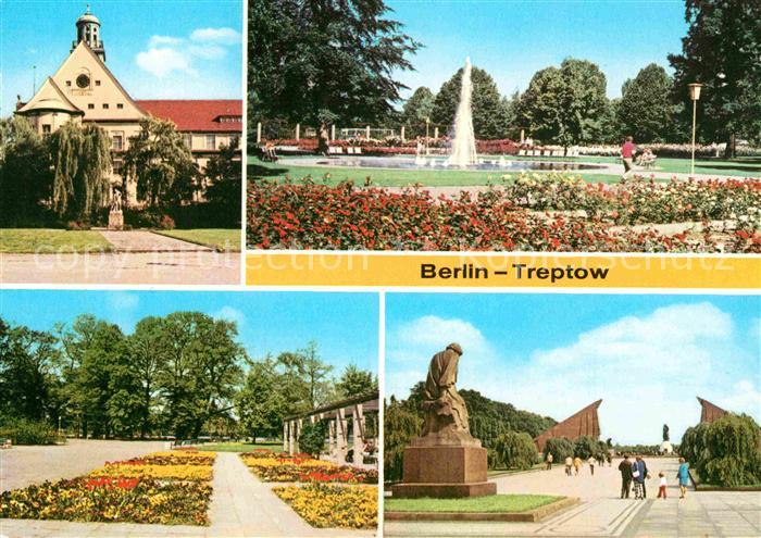 Treptow Berlin Rathaus Rosengarten Fontaene Treptower Park Sowjetisches Ehrenmal