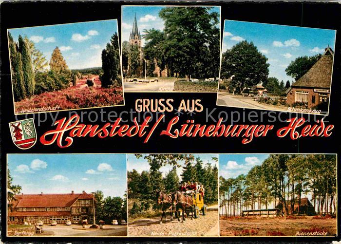 Hanstedt Nordheide Heidelandschaft Kirche Schinkenkrug Gaststaette Bienenstoecke
