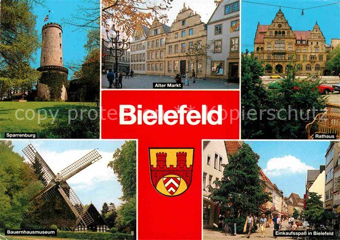 BIELEFELD  CITY Sparrenburg Bauernhausmuseum Windmuehle Alter Markt Rathaus Fuss