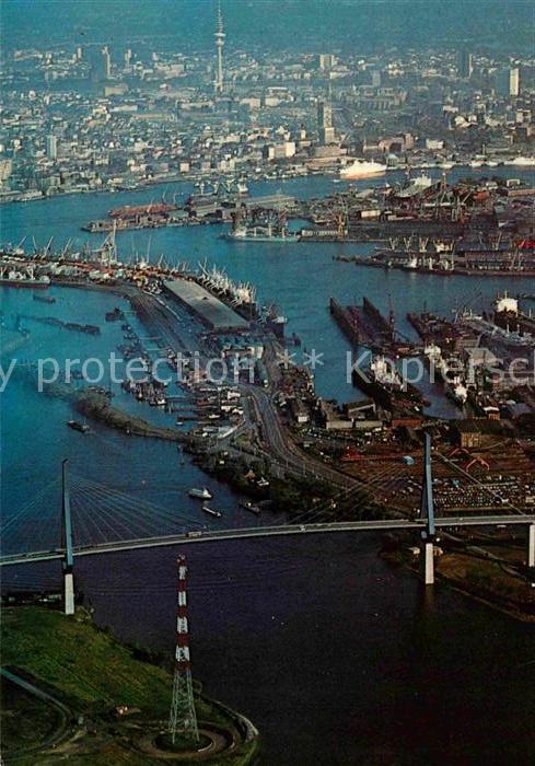 HAMBURG  CITY Koehlbrandhuette Fliegeraufnahme