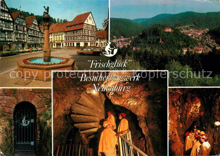 Neuenbuerg Enz Besucherbergwerk Frischglueck Marktplatz Brunnen Fachwerkhaeuser