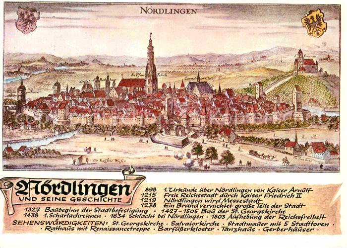 Noerdlingen Nach einem Stich von Matthaeus Merian um 1650