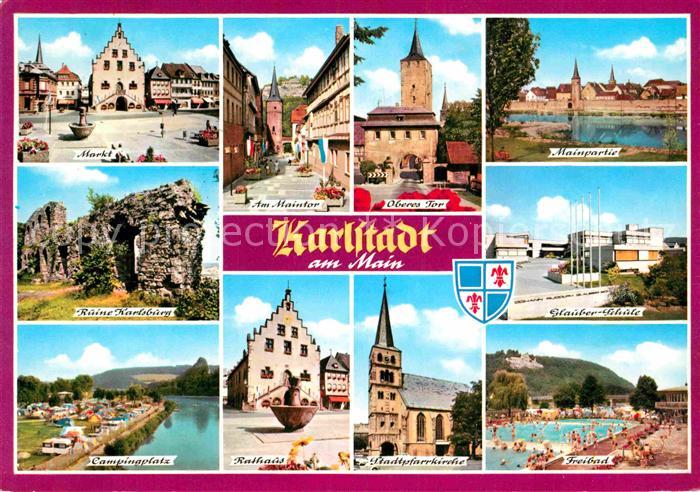 Karlstadt Main Rathaus Schwimmbad Marktplatz Maintor Campingplatz