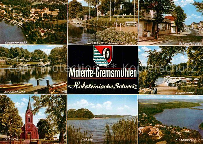 Malente-Gremsmuehlen Bahnhofstrasse Kirche Seenblick Dieksee