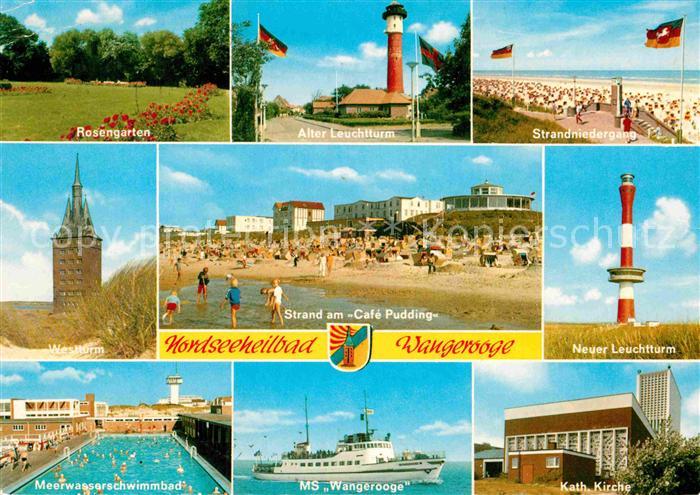 Wangerooge Nordseebad Rosengarten Alter Leuchtturm Strandniedergang Cafe Pudding