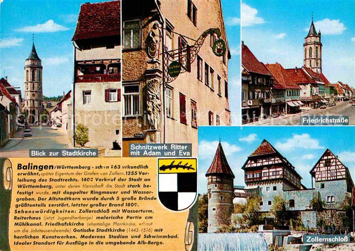 Balingen Stadtkirche Friedrichstrasse Schnitzwerk Ritter Adam und Eva Schloss