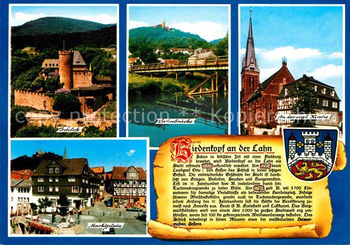 Gladenbach Lahn Hessen Schloss Lahnbruecke Kirche Marktplatz