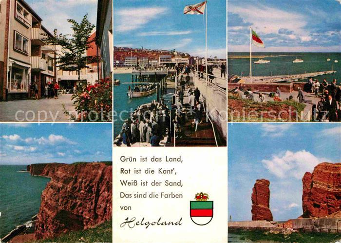 HELGOLAND Insel Schleswig-Holstein Bremer Strasse Ausbootung Landungsbruecke Lan
