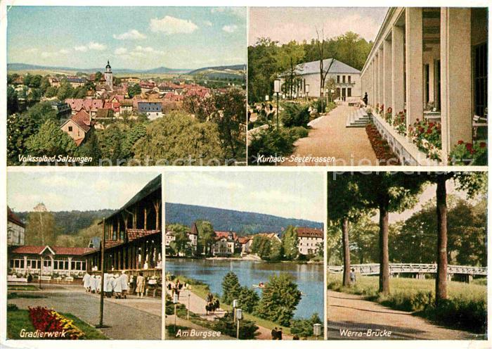 Bad Salzungen Volkssolbad Kurhaus Seeterrassen Gradierwerk Burgsee Werrabruecke