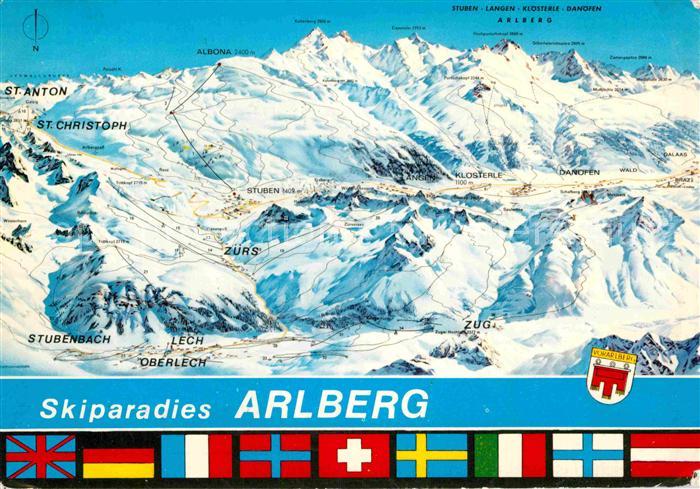 Arlberg Skiparadies Panoramakarte