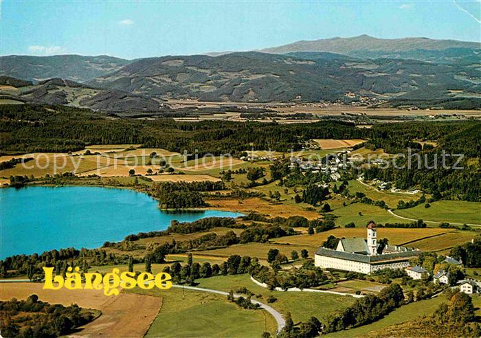 Kaernten Laengsee Schlosspension Fliegeraufnahme