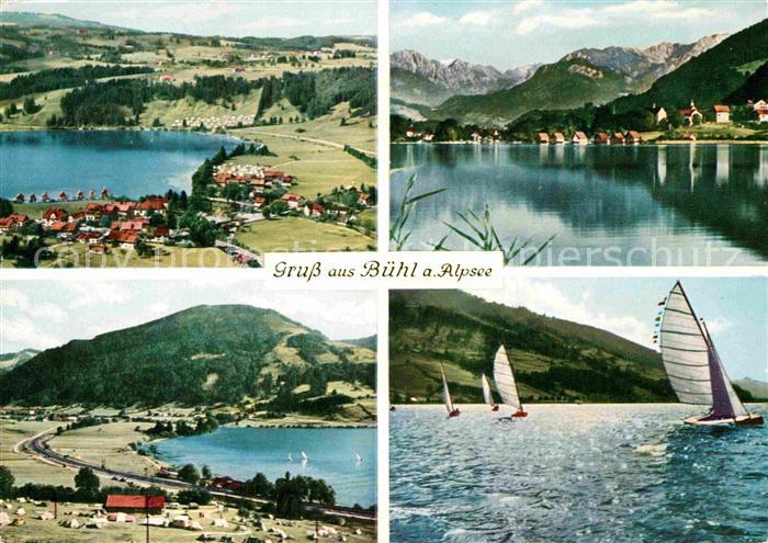 Buehl Alpsee Fliegeraufnahme Segelboote Camping