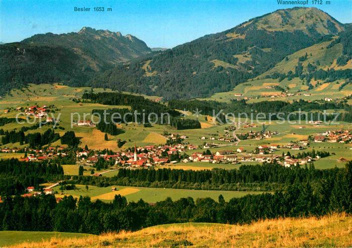 Fischen Allgaeu Fliegeraufnahme mit Besler und Wannenkopf