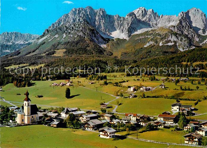 Going Wilden Kaiser Tirol Fliegeraufnahme gegen Wildem Kaiser