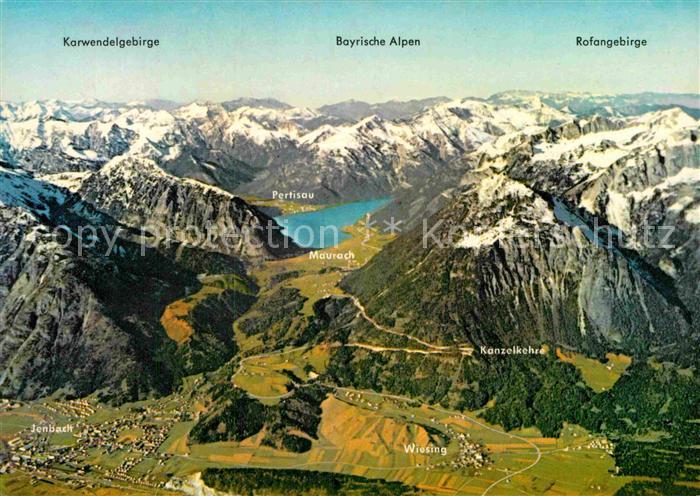 Achensee Fliegeraufnahme mit Pertisau Wiesing Kanzelkehre Jenbach