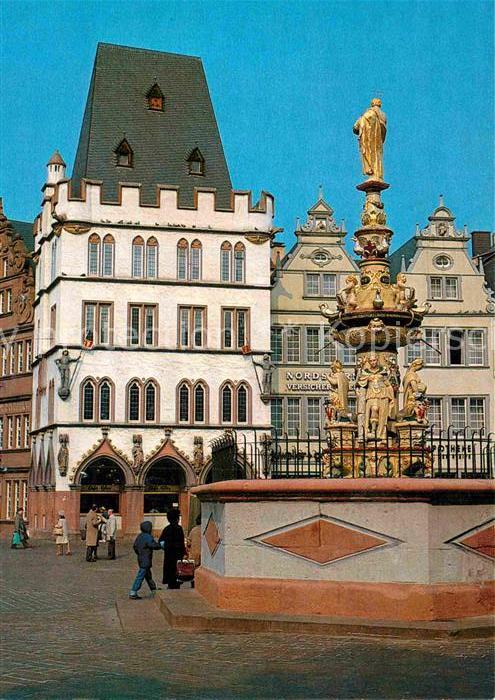 TRIER  CITY Steipe mit Rotem Haus und Marktbrunnen