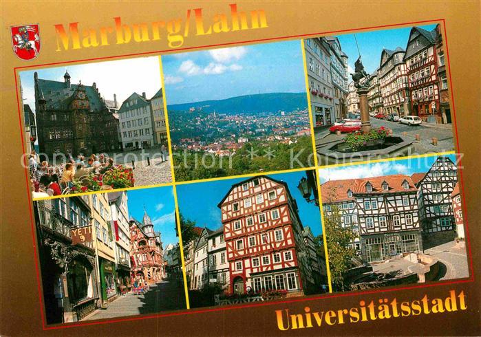 Marburg Lahn Fachwerk Marktbrunnen Wettergasse Universiaetsstadt
