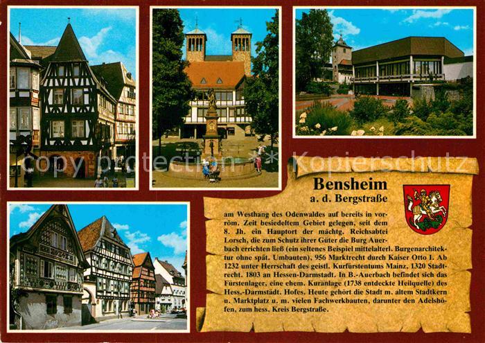 Bensheim Bergstrasse Fachwerk Kirche Brunnen