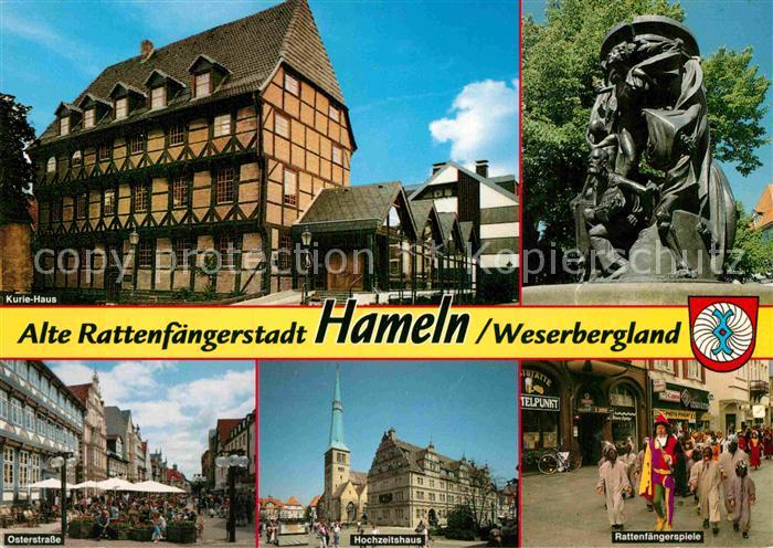 Hameln Weser Rattenfaengerstadt Spiel Kurie-Haus Osterstrsse Hochzeitshaus