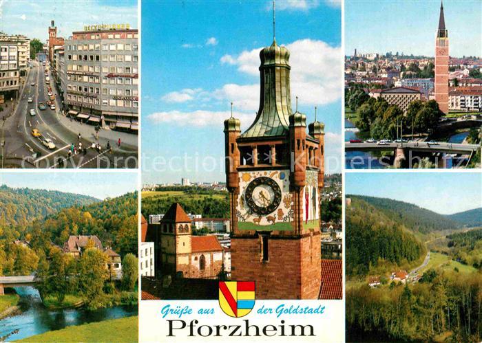 Pforzheim Leopoldplatz  Schlo?kirche W?rmtal Kupferhammer