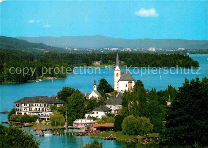 Maria Woerth Woerthersee Fliegeraufnahme Woerthersee mit Klagenfurth