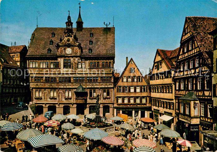TueBINGEN BW Markplatz mit Rathaus Universitaetsstadt