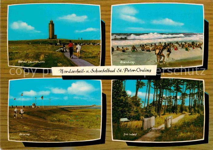 St Peter-Ording BoehlerLeuchtturm Brandung Wald Bruecke