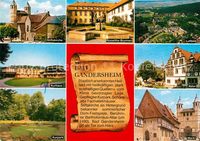 Bad Gandersheim Stiftskirche Roswitha Brunnen Abtei Markt Kurpark Kurhaus