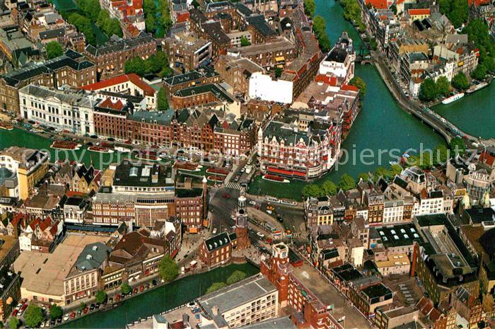 Amsterdam Niederlande Fliegeraufnahme Munttoren en het Muntplein