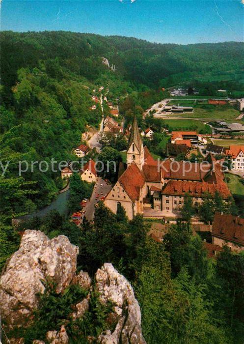 Blaubeuren Fliegeraufnahme Kloster und Blautopf