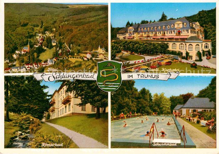 Schlangenbad Taunus Fliegeraufnahme Kurhotel Schwimmbad Roemerbad