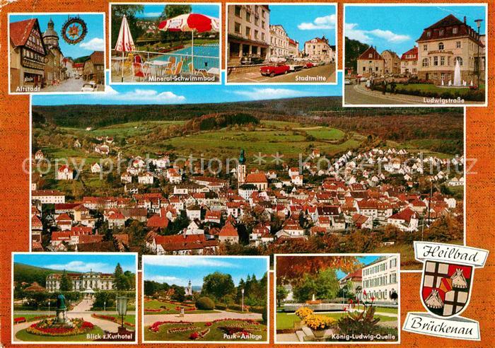 Brueckenau Bad Fliegeraufnahme Altstadt Ludwigstrasse Stadtmitte Kurhotel