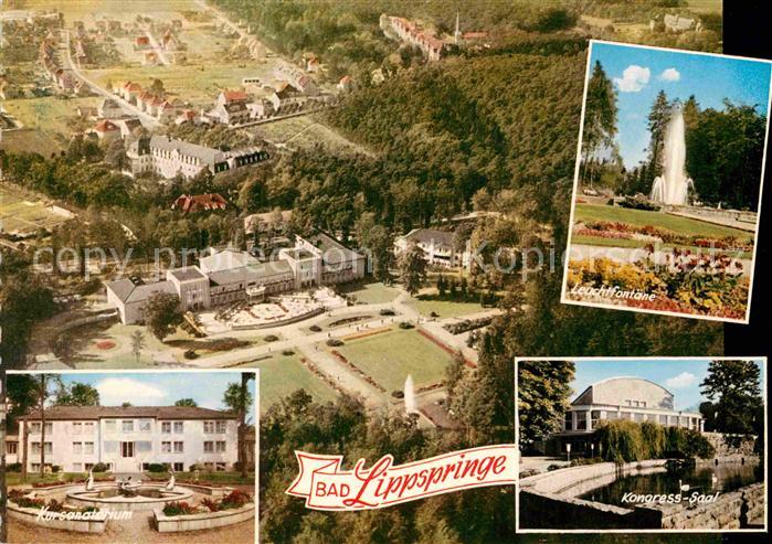 Bad Lippspringe Fliegeraufnahme Kongress-Saal Kursanatorium Leuchtfontaene