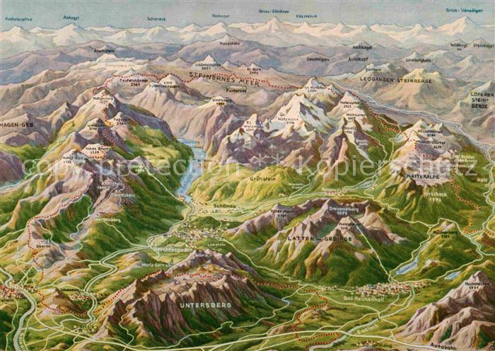 BERCHTESGADEN Bayern Landkarte