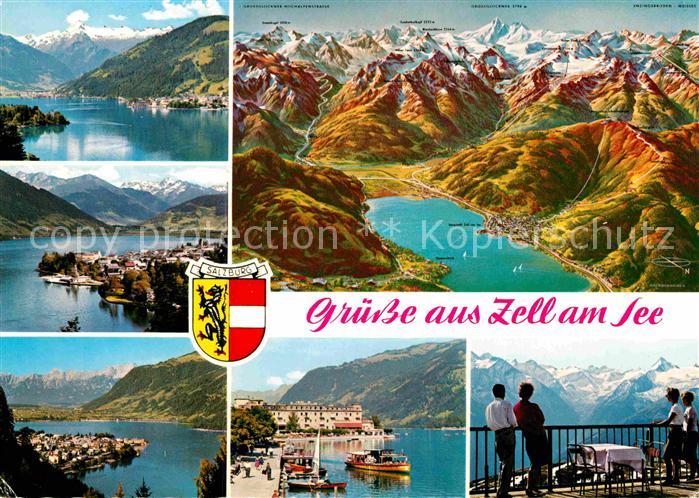 Zell See Fliegeraufnahme Kitzsteinhorn Hohen Tauern Grand Hotel Seepromenade