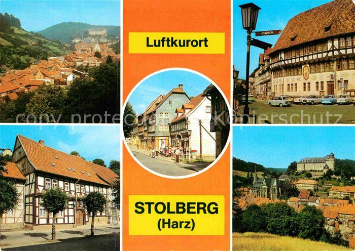 Stolberg Harz Teilansicht Rathaus Rittergasse Erholungsheim Comernius