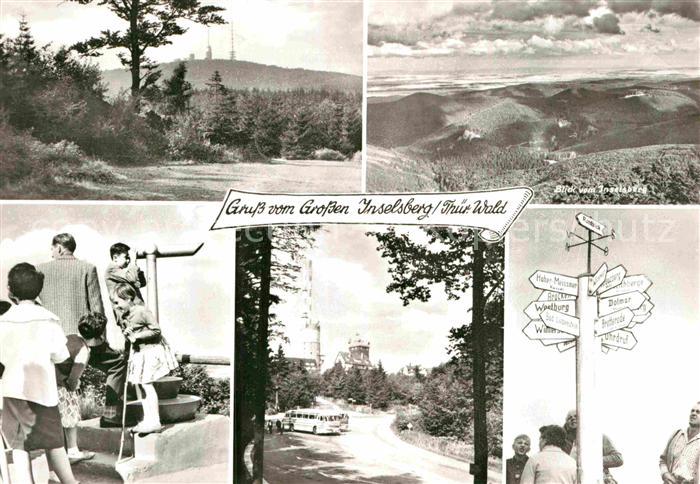 Inselsberg Schmalkalden Panorama Gaststaette Wegweiser