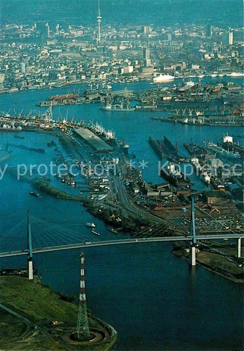 HAMBURG  CITY Fliegeraufnahme Koehlbrandbruecke