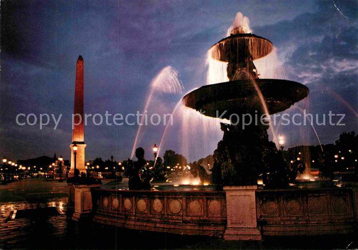 Paris La Concorde Platz bei Nacht