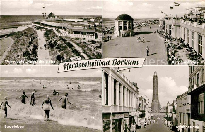 BORKUM Nordseebad Niedersachsen Strandcafe Heimliche Liebe Kurpromenade Badelebe