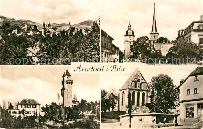 Arnstadt Ilm Panorama Kirche Brunnen