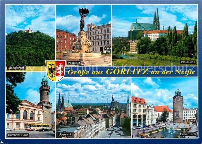 Goerlitz Sachsen Landeskrone Postplatz Pfarrkirche Humboldthaus Dicker Turm