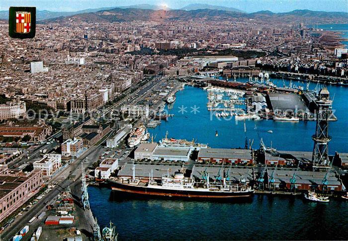 Barcelona Cataluna Hafen Fliegeraufnahme
