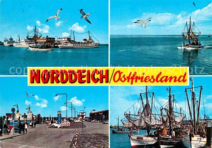 Norddeich Ostfriesland Fischkutter Hafen Moewen