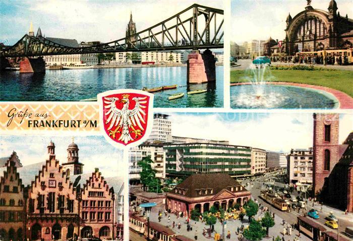 Frankfurt Main Eiserner Steg Hauptbahnhof Roemer Hauptwache