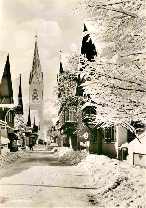 Oberstdorf Kirchstrasse Winterlandschaft