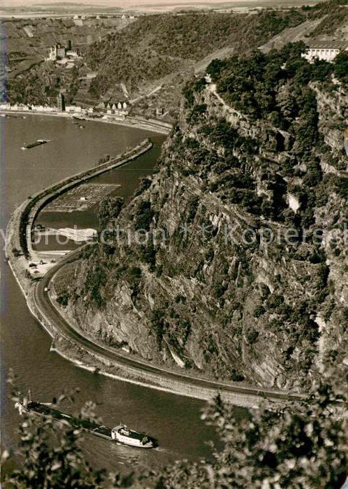 Loreley Lorelei Fliegeraufnahme Felsen Burg Katz