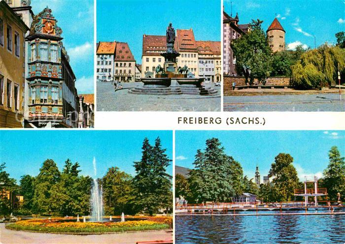 Freiberg Sachsen Schloss Freudenstein Brunnendenkmal Obermarkt Johannisbad